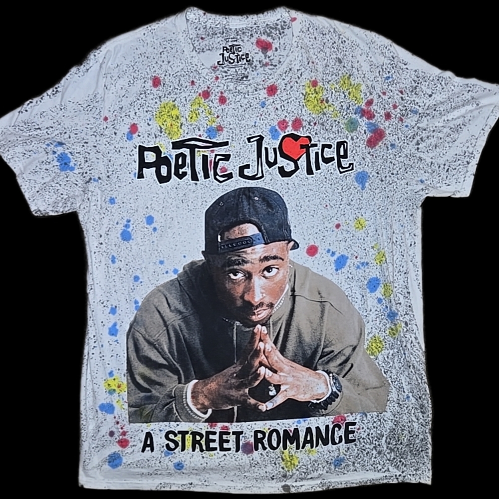 Poetic Justice "A Street Romance" 2Pac Paint Splatter T-shirt